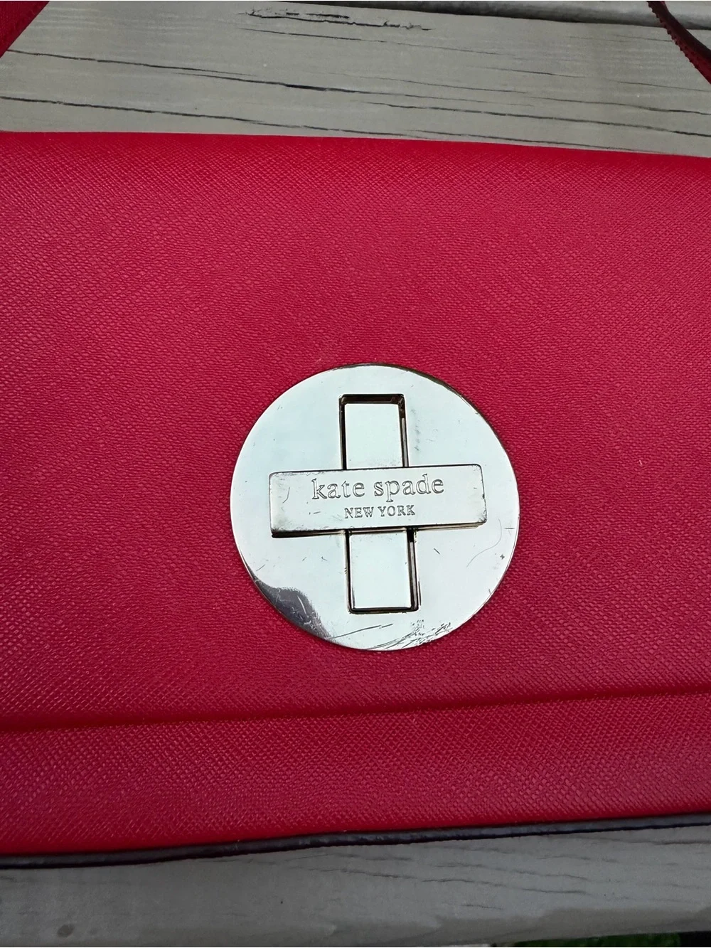 kate spade Newbury Lane Sally crossbody bag in red saffiano leather